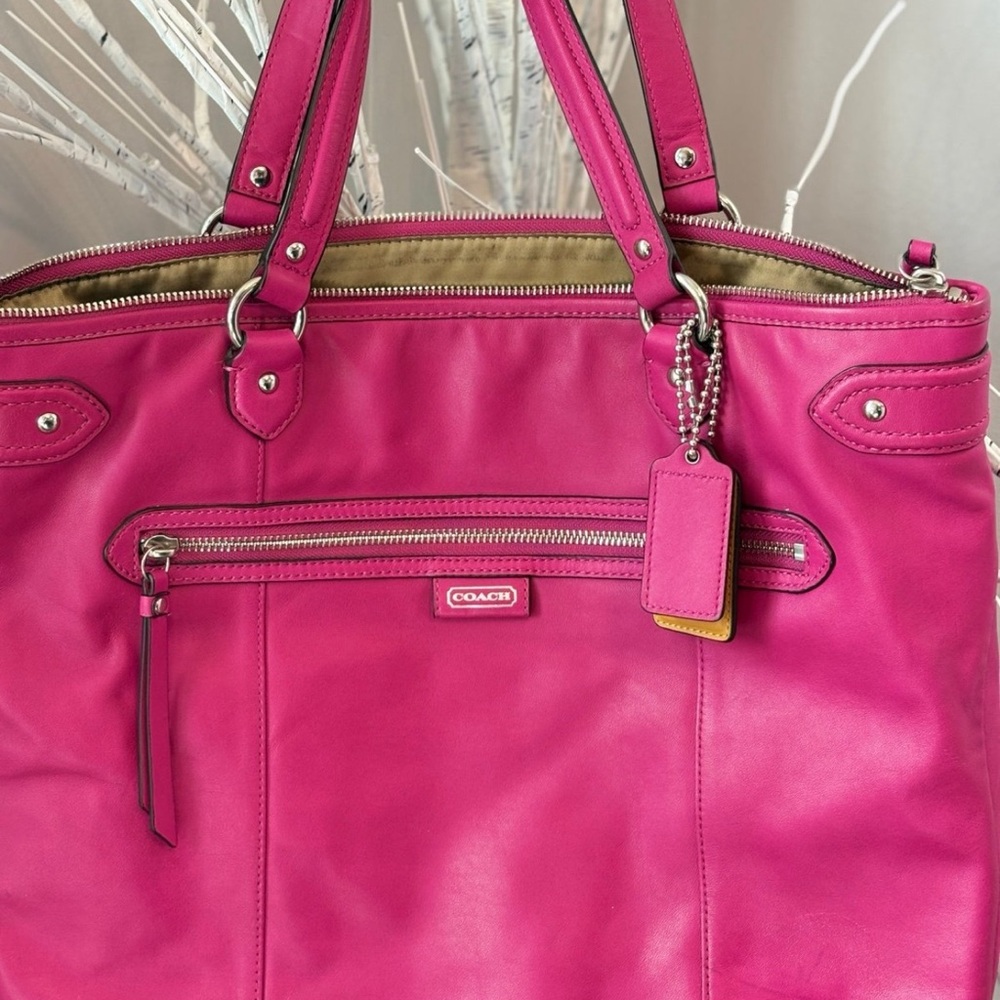 Coach Pink Leather Tote Bag